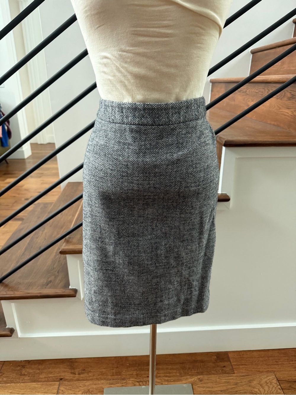 Ann Taylor Classic Gray Herringbone Pencil Skirt - Women